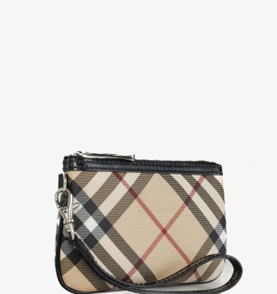 Burberry Basic Nova Check Flat Pouch Wristlet