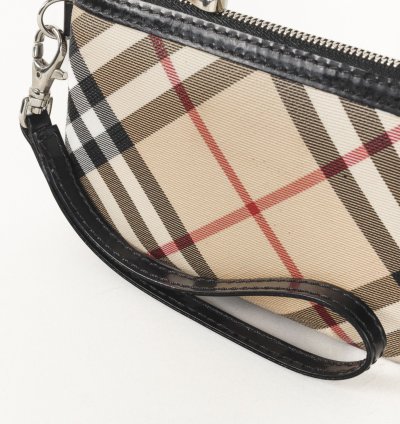Burberry Basic Nova Check Flat Pouch Wristlet