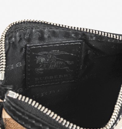 Burberry Basic Nova Check Flat Pouch Wristlet