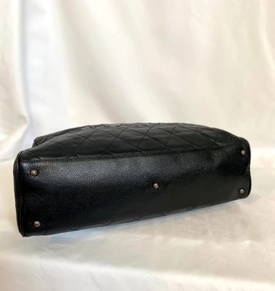 Black Chanel Lambskin Bowling Bag Duffle