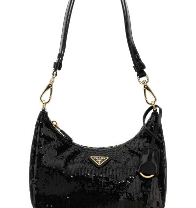Black Fabric Re-edition Shoulder Bag