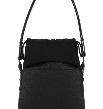 Black Leather And Fabric 5ac Bucket Bag