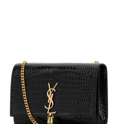 Black Leather Medium Kate Crossbody Bag