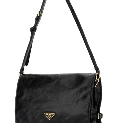 Black Leather Medium Shoulder Bag