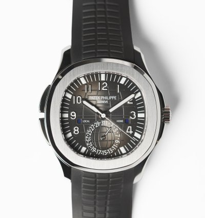 Patek Philippe Aquanaut Travel Time 5164a-001 Steel Case Black Rubber Strap - 40 8mm