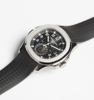 Patek Philippe Aquanaut Travel Time 5164a-001 Steel Case Black Rubber Strap - 40 8mm