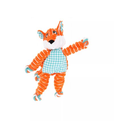 Floppy Knots Fox Dog Toy - Squeaker Rope Toy