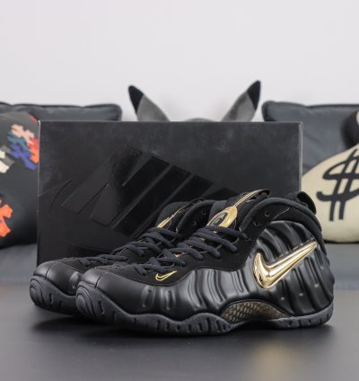 Nike Foamposlie Pro Black Metallic Gold 624041-009