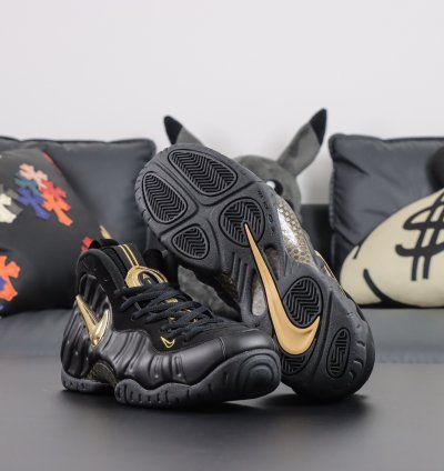 Nike Foamposlie Pro Black Metallic Gold 624041-009