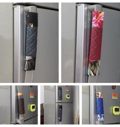 Refrigerator Handle Cover Made Of Canvas And Synthetic Leather