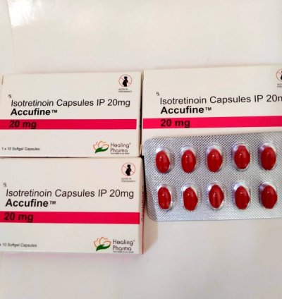 Accufine Isotretinoin 20mg 2 Box Softgel Capsules Advanced Acne Treatment