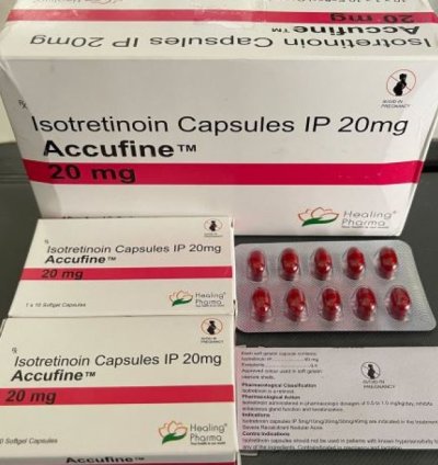 Accufine Isotretinoin 20mg 4 Box Softgel Capsules Advanced Acne Treatment