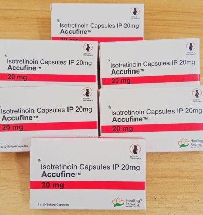 Accufine Isotretinoin 20mg 6 Box Softgel Capsules Advanced Acne Treatment