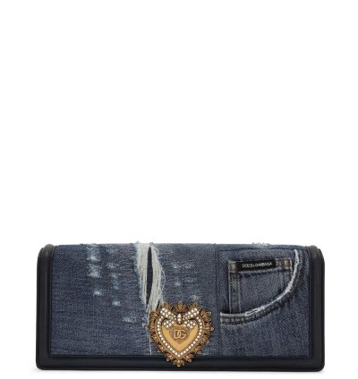 Dolce Gabbana Devotion Patchwork Denim Shoulder Bag
