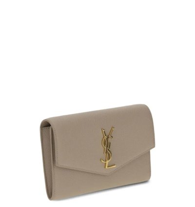 Saint Laurent Uptown Envelope Leather Clutch Bag