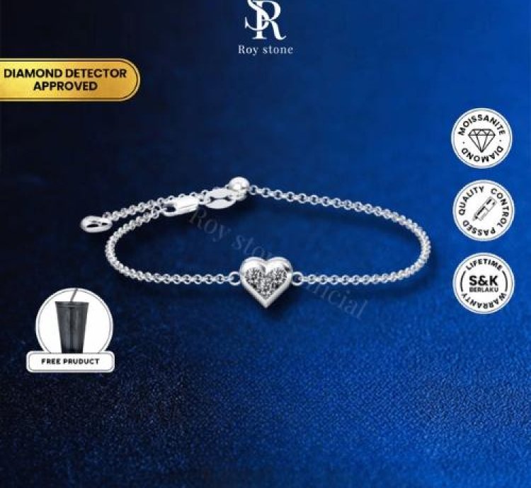 Roystone - Lovely Three Adjustable Bracelet Women Moissanite Gra Certificate Gold Plated - 03ct 01ct