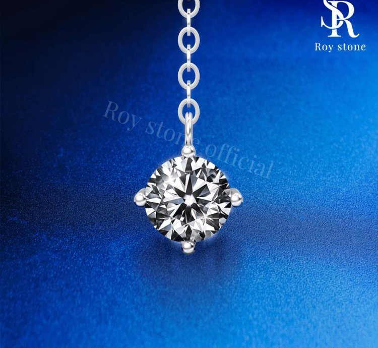Roystone - Valencia Tennis Necklace Womens Moissanite Jewelry Gra Certificate Original 18k Gold Plated - 2 Ct