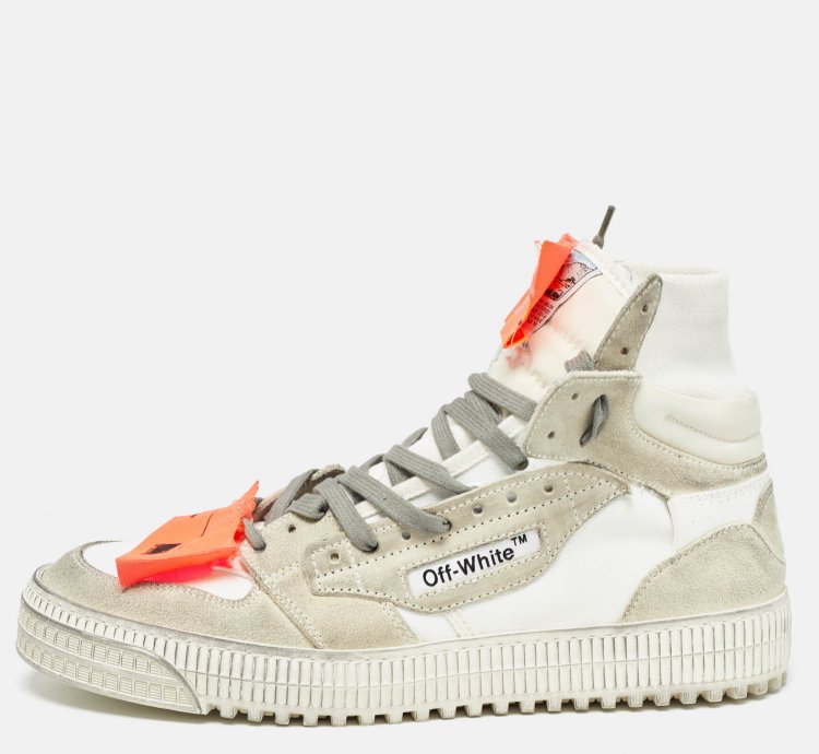 Off-white White Grey Suede Off Court 3 0 High Top Sneakers Size 42