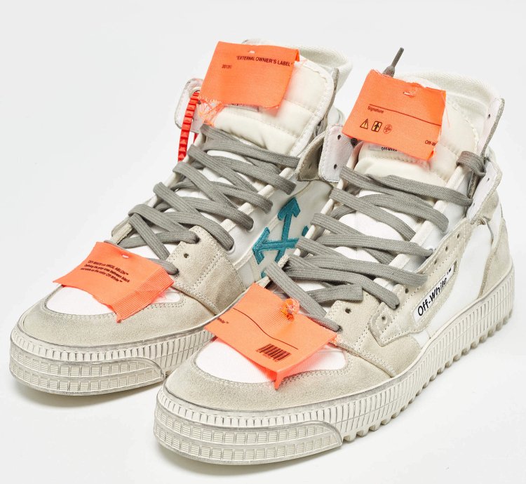 Off-white White Grey Suede Off Court 3 0 High Top Sneakers Size 42