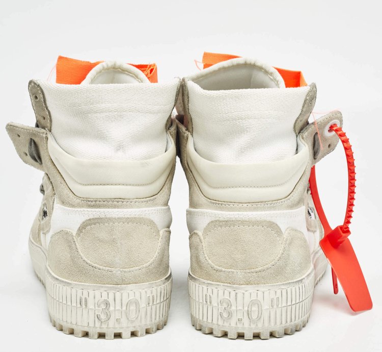 Off-white White Grey Suede Off Court 3 0 High Top Sneakers Size 42