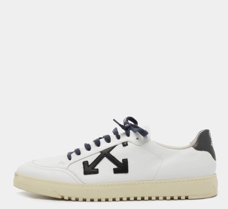Off-white White Leather 2 0 Low Top Sneakers Size 45