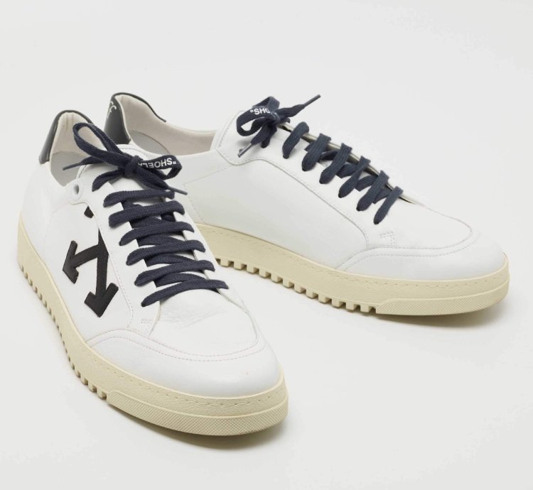 Off-white White Leather 2 0 Low Top Sneakers Size 45