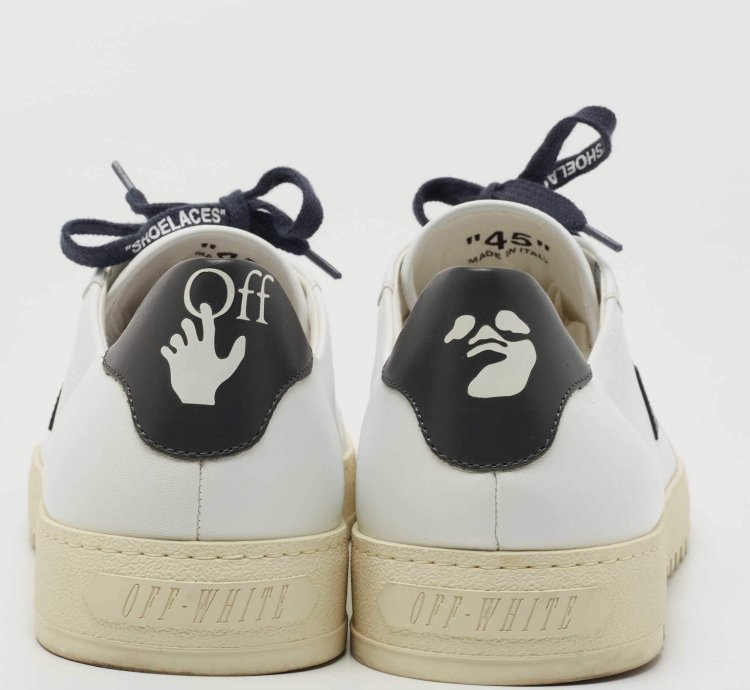 Off-white White Leather 2 0 Low Top Sneakers Size 45