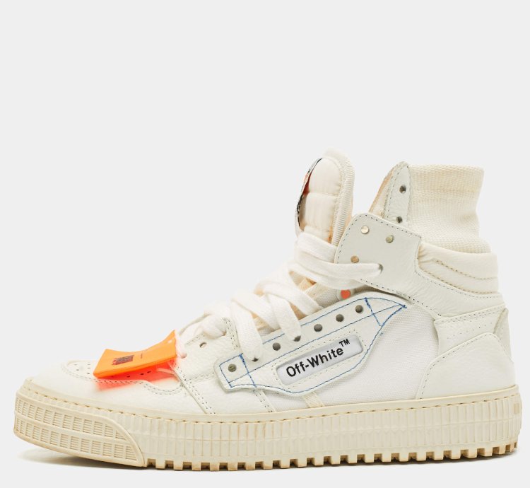 Off-white White Leather And Canvas 3 0 Off Court Sneakers Size 36