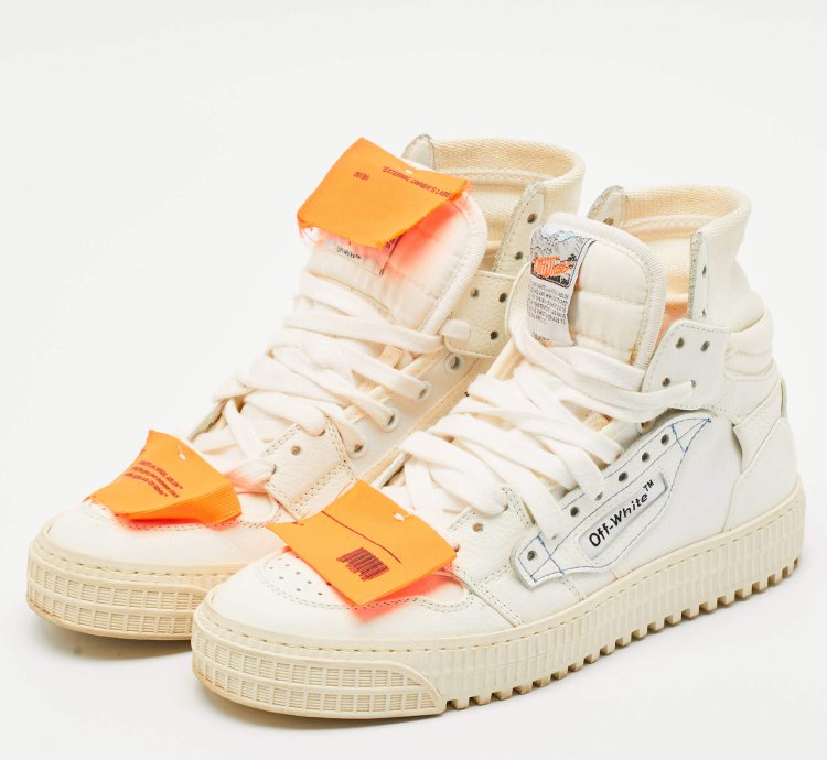 Off-white White Leather And Canvas 3 0 Off Court Sneakers Size 36