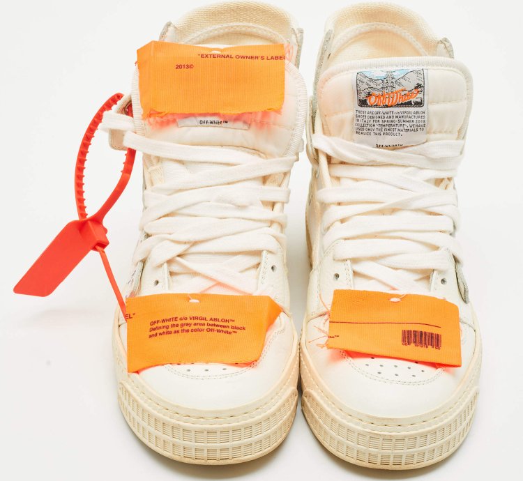 Off-white White Leather And Canvas 3 0 Off Court Sneakers Size 36