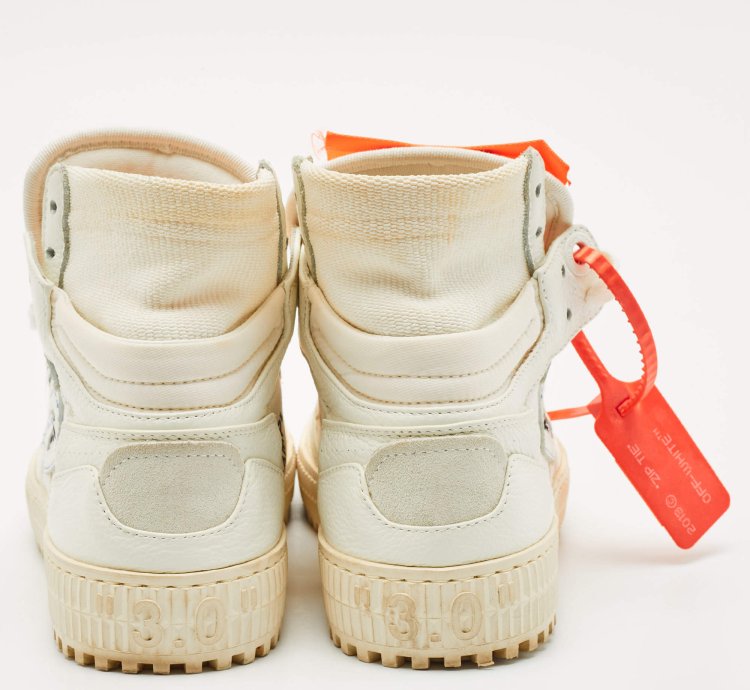 Off-white White Leather And Canvas 3 0 Off Court Sneakers Size 36