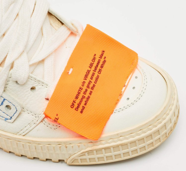 Off-white White Leather And Canvas 3 0 Off Court Sneakers Size 36