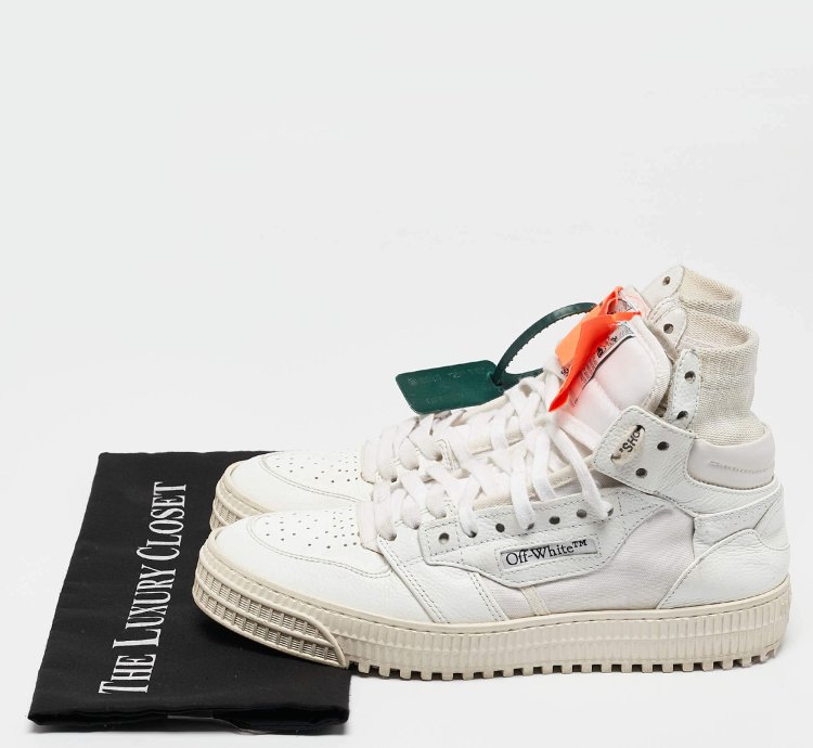Off-white White Leather And Canvas 3 0 Off Court Sneakers Size 39