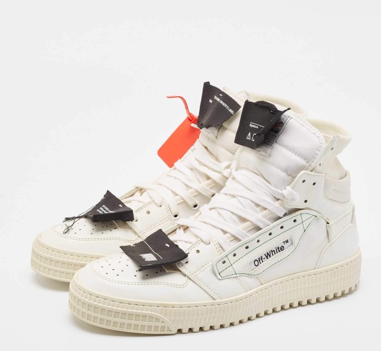 Off-white White Leather And Canvas 3 0 Off Court Sneakers Size 43