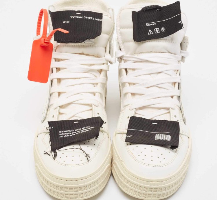 Off-white White Leather And Canvas 3 0 Off Court Sneakers Size 43