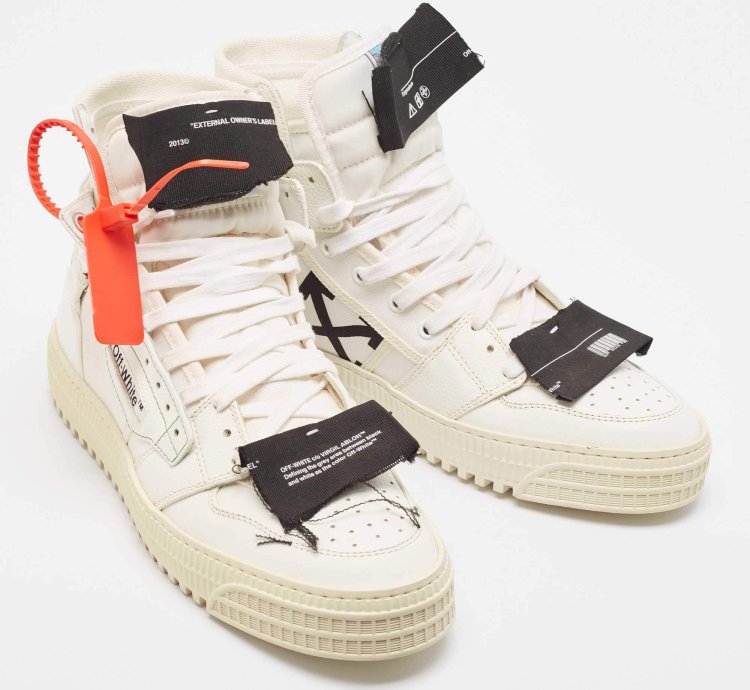 Off-white White Leather And Canvas 3 0 Off Court Sneakers Size 43