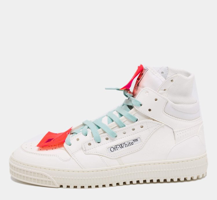Off-white White Leather Off Court 3 0 High Top Sneakers Size 42