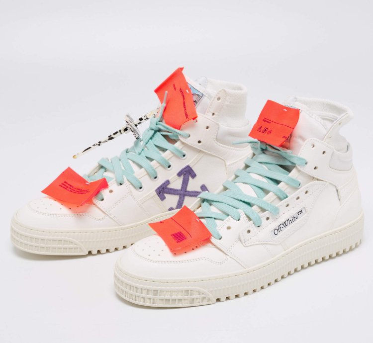 Off-white White Leather Off Court 3 0 High Top Sneakers Size 42