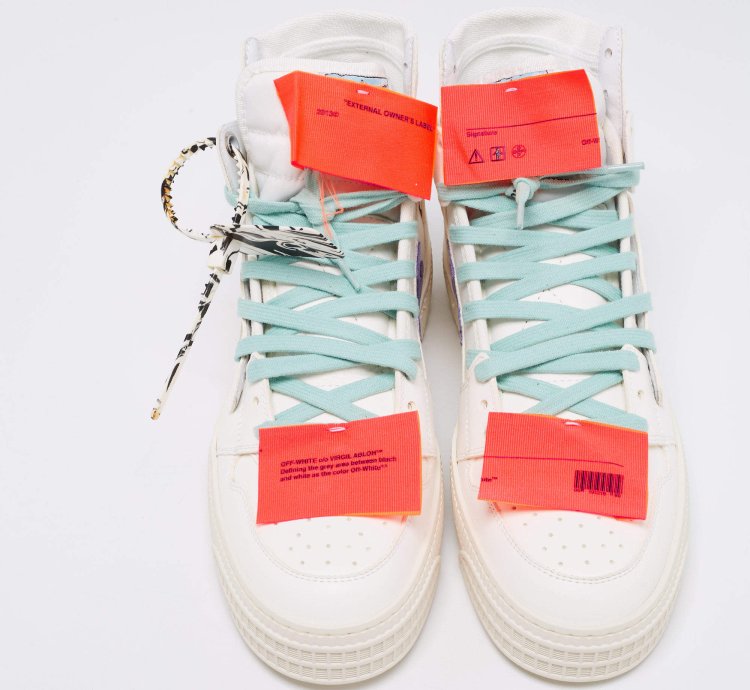 Off-white White Leather Off Court 3 0 High Top Sneakers Size 42