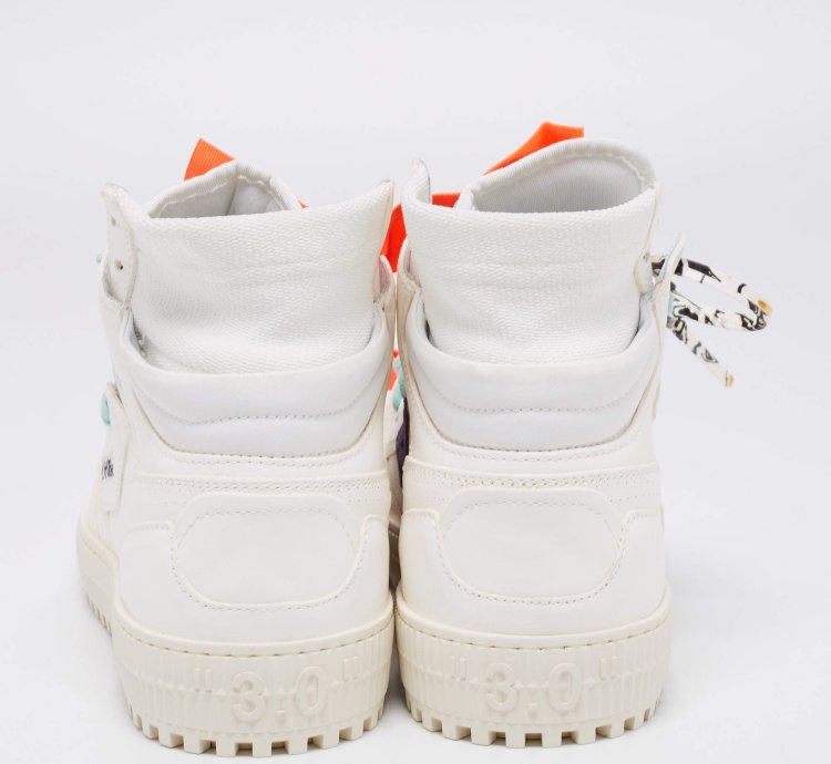 Off-white White Leather Off Court 3 0 High Top Sneakers Size 42