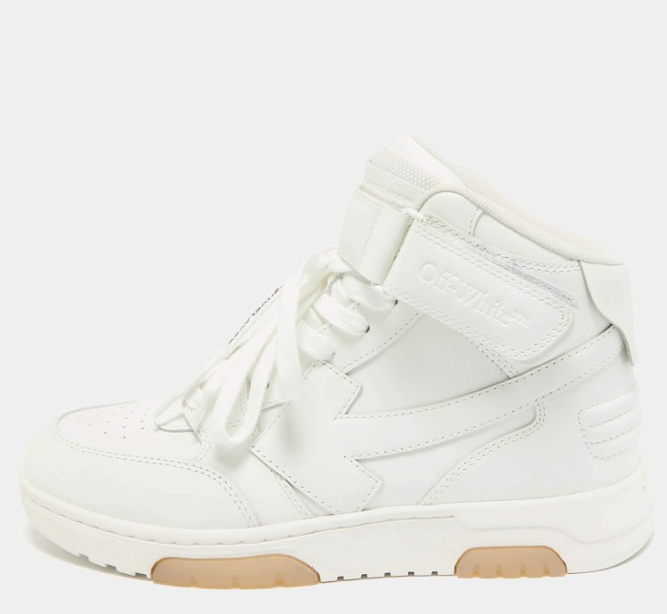 Off-white White Leather Out Of Office High Top Sneakers Size 41