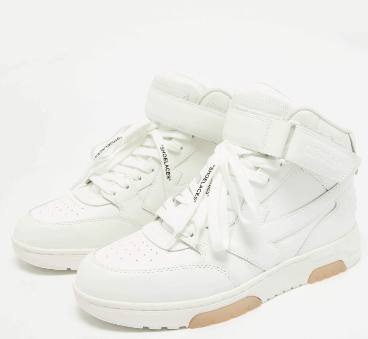 Off-white White Leather Out Of Office High Top Sneakers Size 41