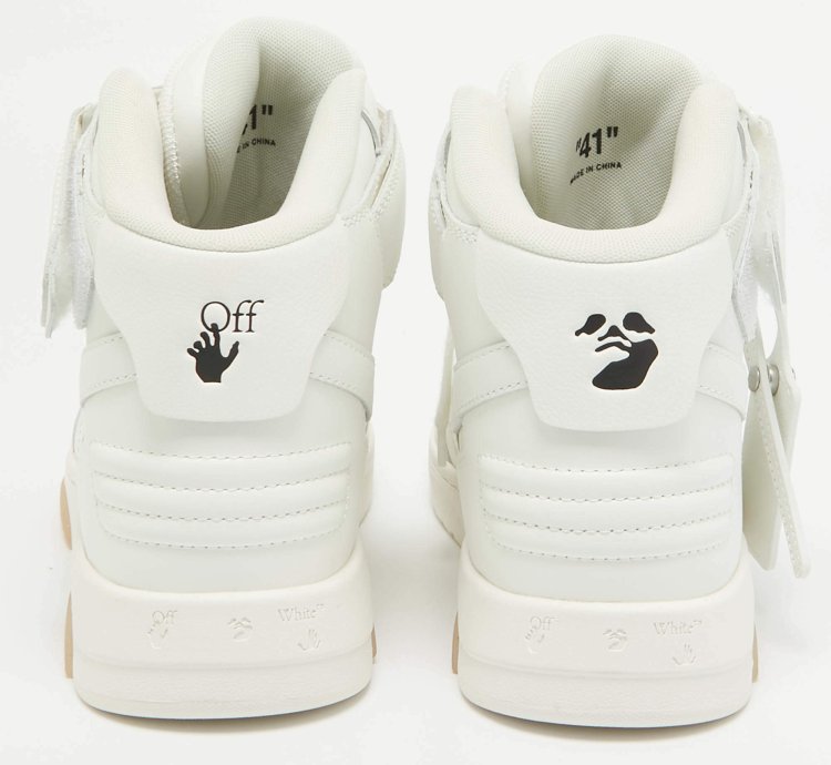 Off-white White Leather Out Of Office High Top Sneakers Size 41
