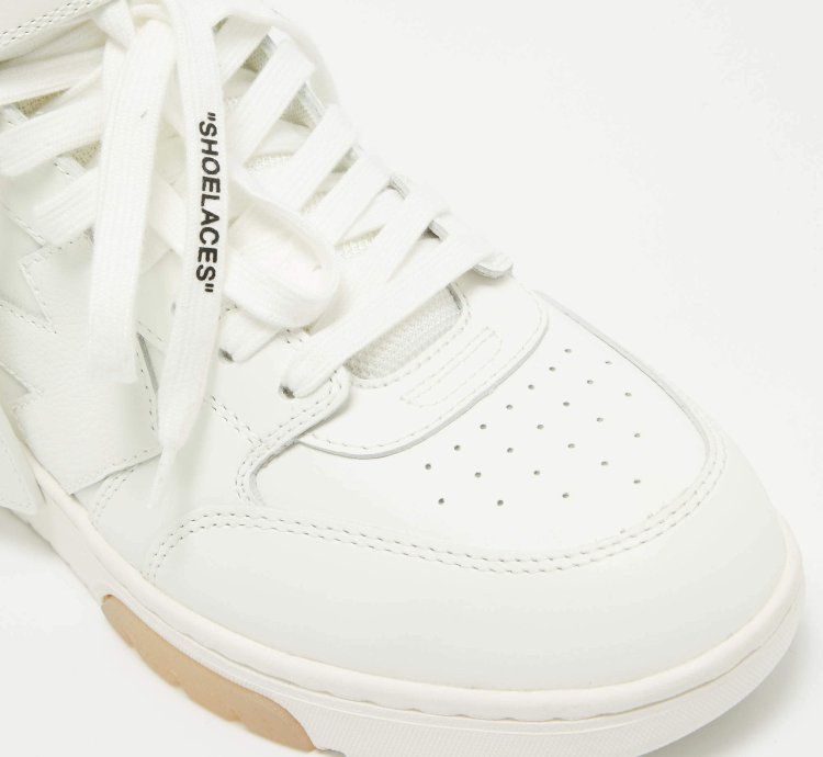 Off-white White Leather Out Of Office High Top Sneakers Size 41