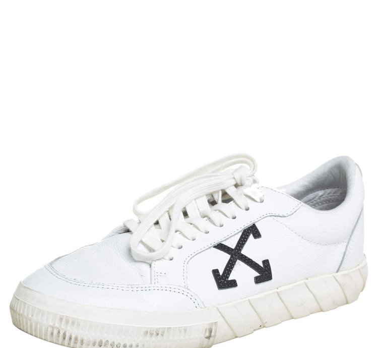 Off-white White Leather Vulcanized Low Top Sneakers Size 42