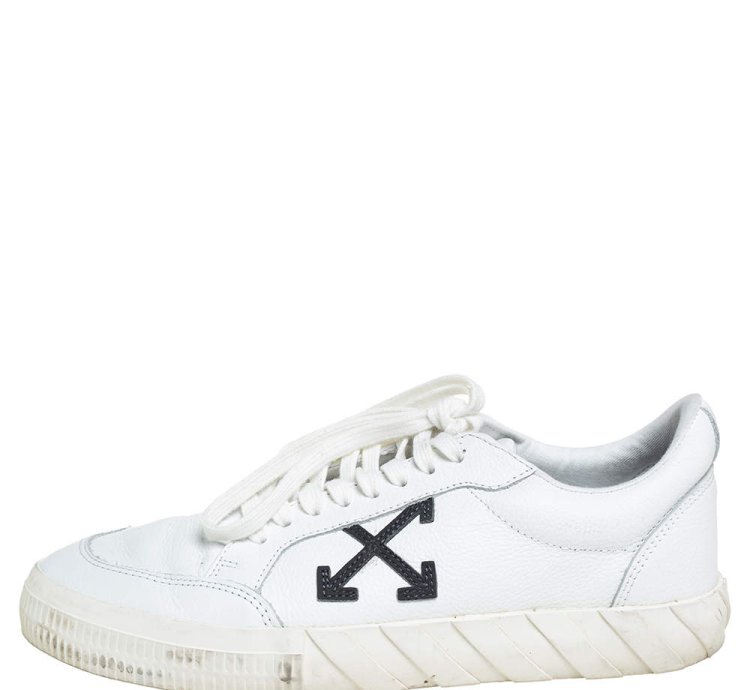 Off-white White Leather Vulcanized Low Top Sneakers Size 42