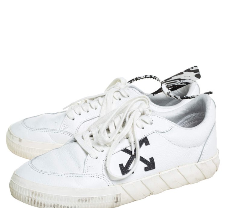 Off-white White Leather Vulcanized Low Top Sneakers Size 42