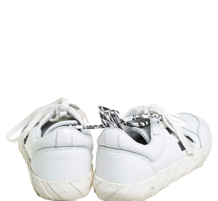 Off-white White Leather Vulcanized Low Top Sneakers Size 42