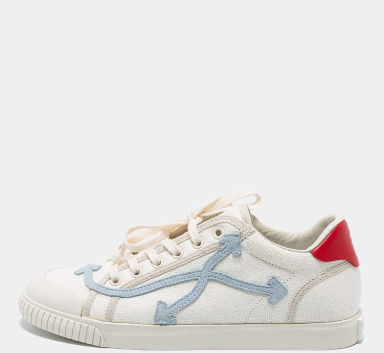 Off-white White Red Canvas And Leather Vulcanised Sneakers Size 42