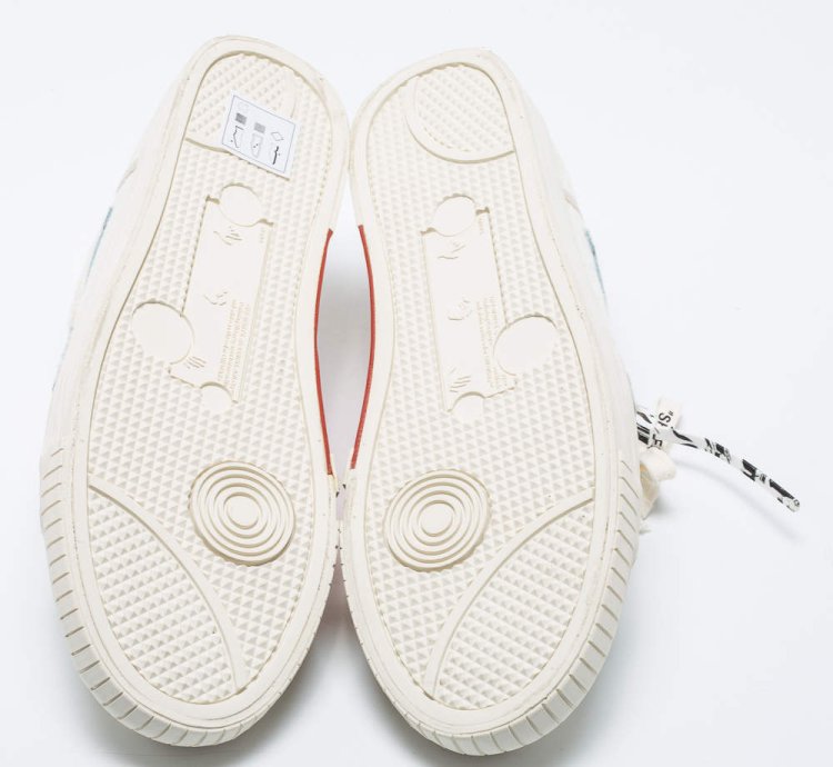 Off-white White Red Canvas And Leather Vulcanised Sneakers Size 42